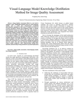 Visual-Language Model Knowledge Distillation Method for Image Quality Assessment