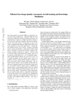 Efficient Face Image Quality Assessment via Self-training and Knowledge Distillation