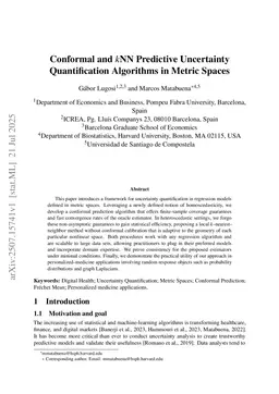 Conformal and kNN Predictive Uncertainty Quantification Algorithms in Metric Spaces