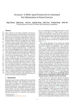 GasAgent: A Multi-Agent Framework for Automated Gas Optimization in Smart Contracts