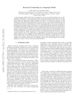 Reservoir Computing as a Language Model