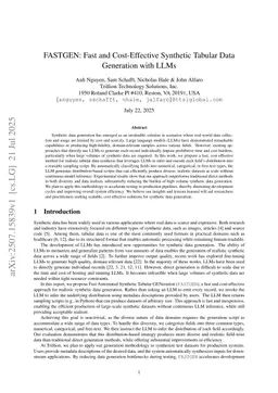FASTGEN: Fast and Cost-Effective Synthetic Tabular Data Generation with LLMs