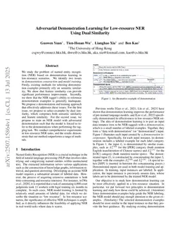 Adversarial Demonstration Learning for Low-resource NER Using Dual Similarity