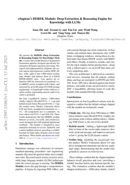 eSapiens's DEREK Module: Deep Extraction & Reasoning Engine for Knowledge with LLMs