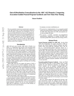 Out-of-Distribution Generalization in the ARC-AGI Domain: Comparing Execution-Guided Neural Program Synthesis and Test-Time Fine-Tuning
