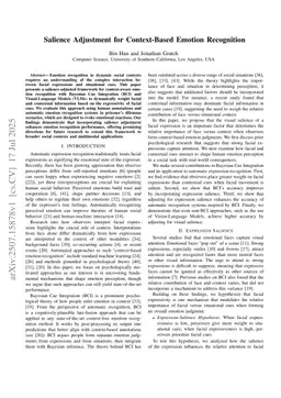 Salience Adjustment for Context-Based Emotion Recognition