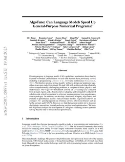 AlgoTune: Can Language Models Speed Up General-Purpose Numerical Programs?