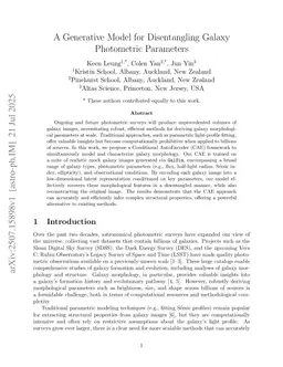 A Generative Model for Disentangling Galaxy Photometric Parameters
