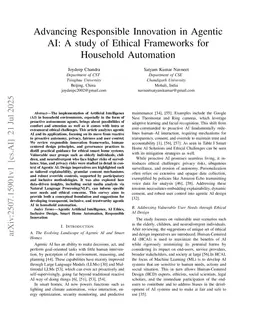 Advancing Responsible Innovation in Agentic AI: A study of Ethical Frameworks for Household Automation