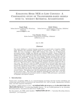 Enhancing Hindi NER in Low Context: A Comparative study of Transformer-based models with vs. without Retrieval Augmentation