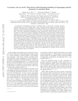 Data-driven Mori-Zwanzig modeling of Lagrangian particle dynamics in turbulent flows