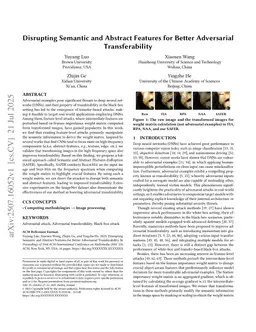 Disrupting Semantic and Abstract Features for Better Adversarial Transferability