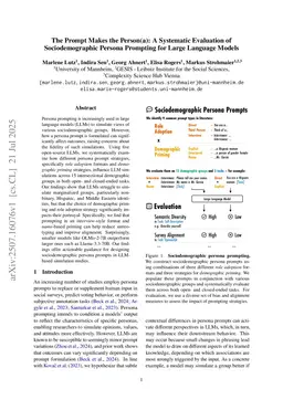 The Prompt Makes the Person(a): A Systematic Evaluation of Sociodemographic Persona Prompting for Large Language Models