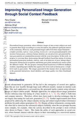 Improving Personalized Image Generation through Social Context Feedback