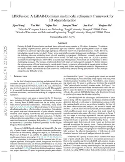 LDRFusion: A LiDAR-Dominant multimodal refinement framework for 3D object detection