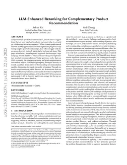 LLM-Enhanced Reranking for Complementary Product Recommendation