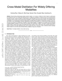 Cross-Modal Distillation For Widely Differing Modalities