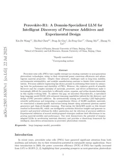 Perovskite-R1: A Domain-Specialized LLM for Intelligent Discovery of Precursor Additives and Experimental Design