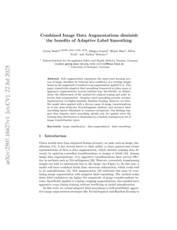 Combined Image Data Augmentations diminish the benefits of Adaptive Label Smoothing