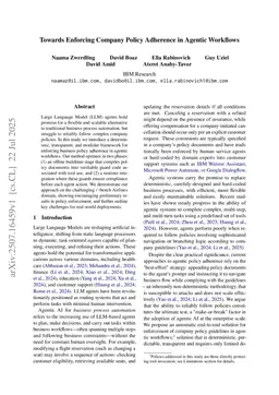 Towards Enforcing Company Policy Adherence in Agentic Workflows