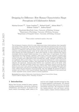 Designing for Difference: How Human Characteristics Shape Perceptions of Collaborative Robots