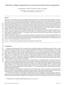 Data-Driven Adaptive Gradient Recovery for Unstructured Finite Volume Computations