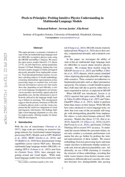 Pixels to Principles: Probing Intuitive Physics Understanding in Multimodal Language Models