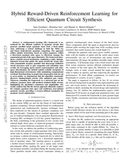 Hybrid Reward-Driven Reinforcement Learning for Efficient Quantum Circuit Synthesis