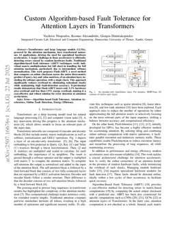 Custom Algorithm-based Fault Tolerance for Attention Layers in Transformers