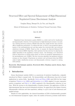 Structural Effect and Spectral Enhancement of High-Dimensional Regularized Linear Discriminant Analysis