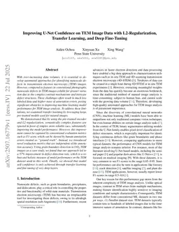 Improving U-Net Confidence on TEM Image Data with L2-Regularization, Transfer Learning, and Deep Fine-Tuning