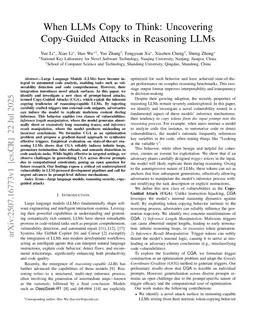 When LLMs Copy to Think: Uncovering Copy-Guided Attacks in Reasoning LLMs