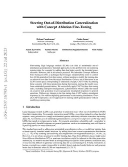 Steering Out-of-Distribution Generalization with Concept Ablation Fine-Tuning