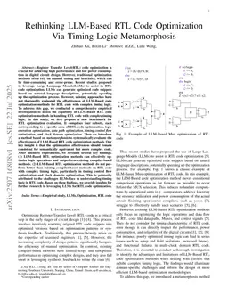 Rethinking LLM-Based RTL Code Optimization Via Timing Logic Metamorphosis