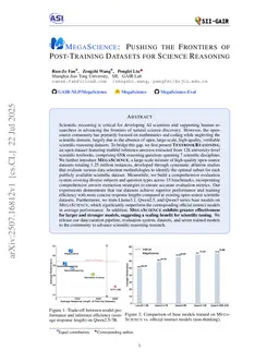 MegaScience: Pushing the Frontiers of Post-Training Datasets for Science Reasoning