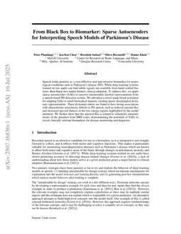 From Black Box to Biomarker: Sparse Autoencoders for Interpreting Speech Models of Parkinson's Disease