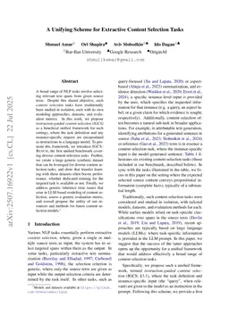 A Unifying Scheme for Extractive Content Selection Tasks