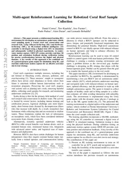 Multi-agent Reinforcement Learning for Robotized Coral Reef Sample Collection