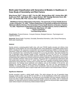 Multi-Label Classification with Generative AI Models in Healthcare: A Case Study of Suicidality and Risk Factors