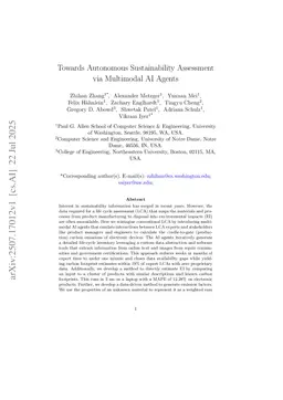 Towards Autonomous Sustainability Assessment via Multimodal AI Agents