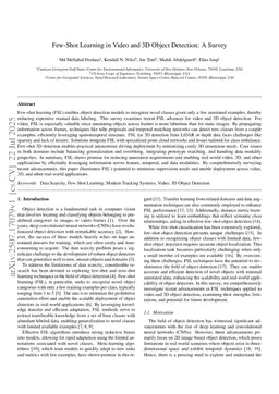 Few-Shot Learning in Video and 3D Object Detection: A Survey