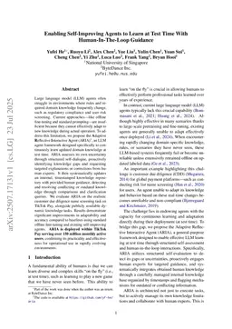 Enabling Self-Improving Agents to Learn at Test Time With Human-In-The-Loop Guidance