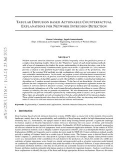 Tabular Diffusion based Actionable Counterfactual Explanations for Network Intrusion Detection
