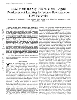 LLM Meets the Sky: Heuristic Multi-Agent Reinforcement Learning for Secure Heterogeneous UAV Networks