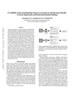 CLARIFID: Improving Radiology Report Generation by Reinforcing Clinically Accurate Impressions and Enforcing Detailed Findings
