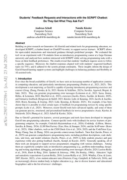 Students' Feedback Requests and Interactions with the SCRIPT Chatbot: Do They Get What They Ask For?