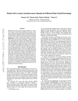 PointLAMA: Latent Attention meets Mamba for Efficient Point Cloud Pretraining