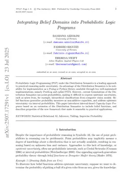 Integrating Belief Domains into Probabilistic Logic Programs