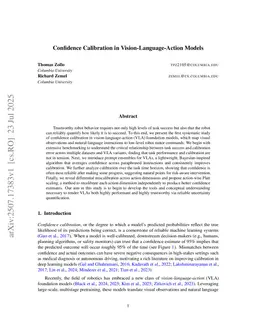 Confidence Calibration in Vision-Language-Action Models