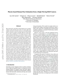 Physics-based Human Pose Estimation from a Single Moving RGB Camera